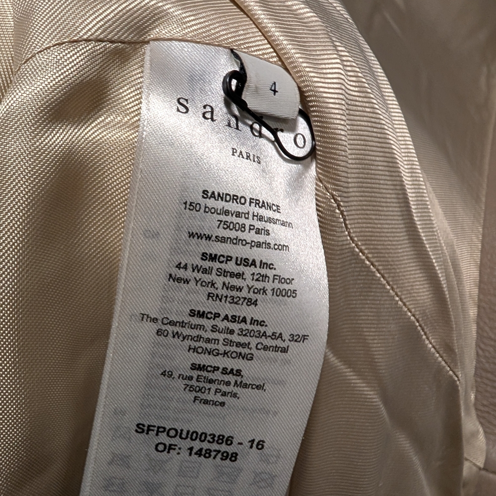 Sandro Two-Tone Wool and Leather Jacket - Picture 7 of 9